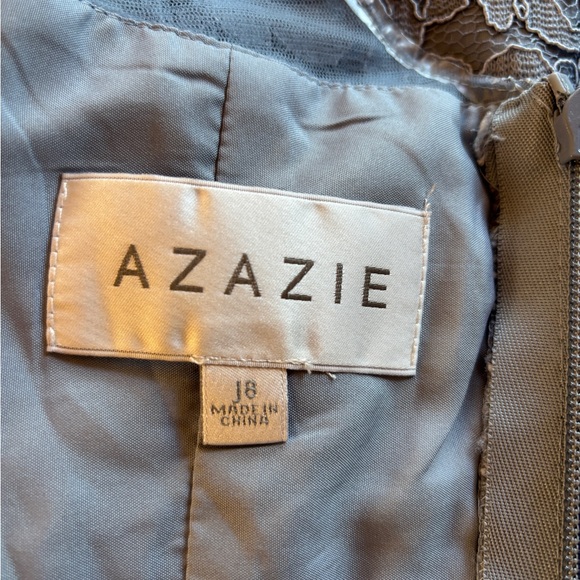 Azazie Arya Junior Bridesmaid Kids Dusty Blue Lace Formal Dress Size 8 - Picture 5 of 5